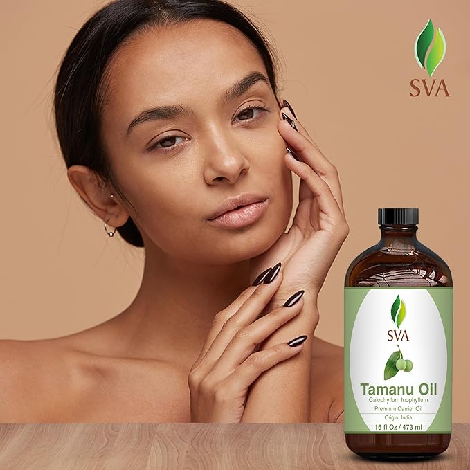 SVA Tamanu Seed Oil - 16 Fl Oz – 100% Natural Cold Pressed Tamanu Oil - for Face, Skin Care, Hair Care, Scalp Massage & Body Massage – Carrier Oil - Bloomnest