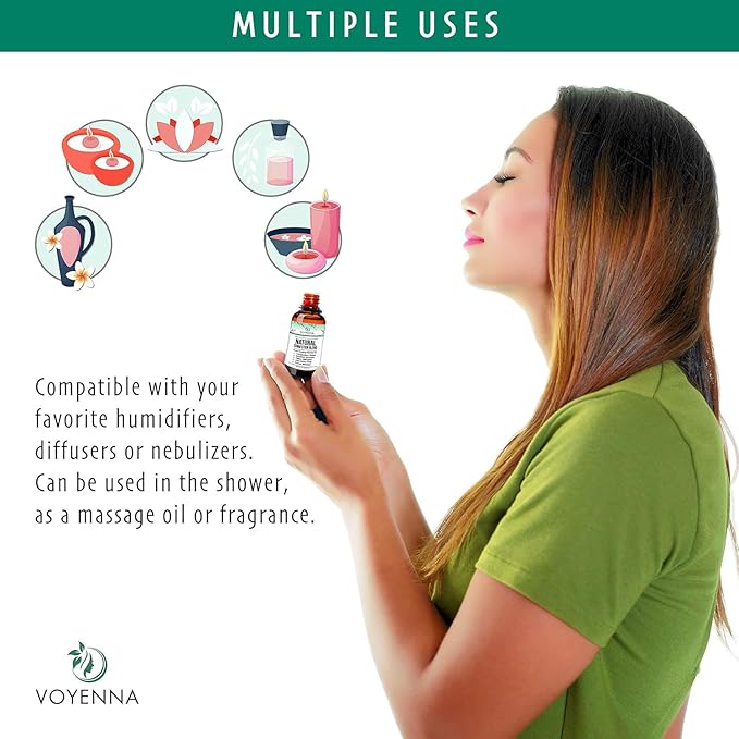 Essential Oil Breathe Blend for Diffuser, Humidifier, Aromatherapy & Rub with Peppermint & Eucalyptus Oils | for Headache, Allergy & Congestion - Bloomnest