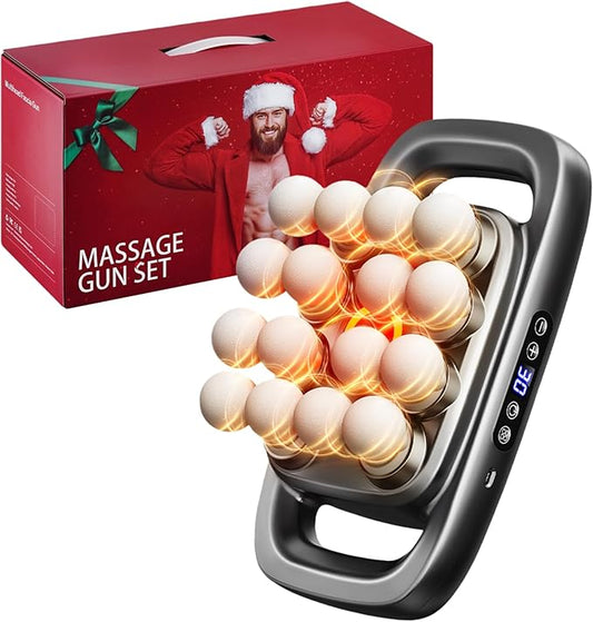 Christmas Limited Edition, Upgraded 16 Head Massage Gun Deep Tissue, 16-Drive 8-Head Massage Gun Set with 30 Levels & 3Modes for Thighs, Arms, Waist, Back(Seasonal Limited) - Bloomnest