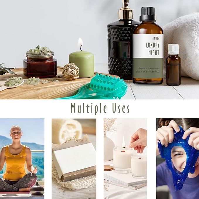 Luxury Night Fragrance Oil, MitFlor Hotel Diffuser Scent Essential Oil, 3.38 OZ/100ML, Inspired by Marriott Hotel, Large Size Premium Fragrance Oil for Soap & Candle Making MitFlor