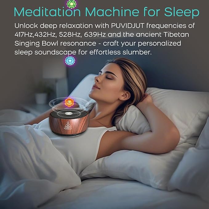 Sound Frequency Machine,Meditation Generator Instrument,Tone Device Tools - Solfeggio Frequencies Bath for Yoga, Mindfulness, Vibration System of Chakra Balancing, 5 Tones, 3 Timers - Bloomnest
