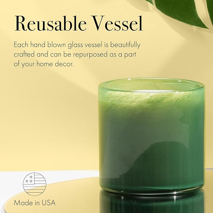LAFCO New York Signature Candle, Jungle Bloom - 15.5 oz - 90-Hour Burn Time - Reusable, Hand Blown Glass Vessel - Made in The USA - Bloomnest