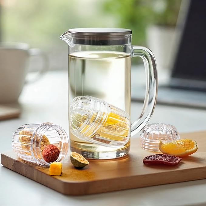 Water Infuser Pods, 4-Pack Fruit & Tea Inserts for Wide-Mouth Bottles & Tumblers - Bloomnest