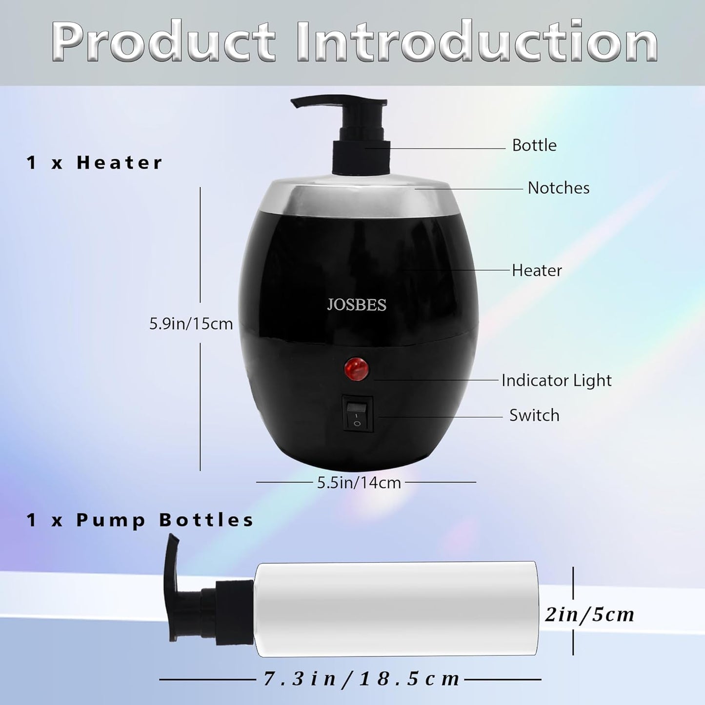 Warmer Oil Massage Lotion Warmer Kit for Professional Massage Therapy With Essential Oil Heater Bottle Dispenser Pump Funnel,15 Minutes Rapid Heating Machine- Ideal for Salon and Spa Use (Black)