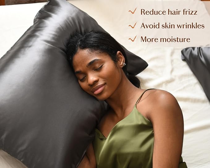 Yanibest Satin Pillowcase, King Size Pillow Cases Set of 2 - Silk Pillow Cases for Hair and Skin with Zipper, Silk Pillow Cases King for 20"x36", Exquisite Packaging for Women Men - Bloomnest