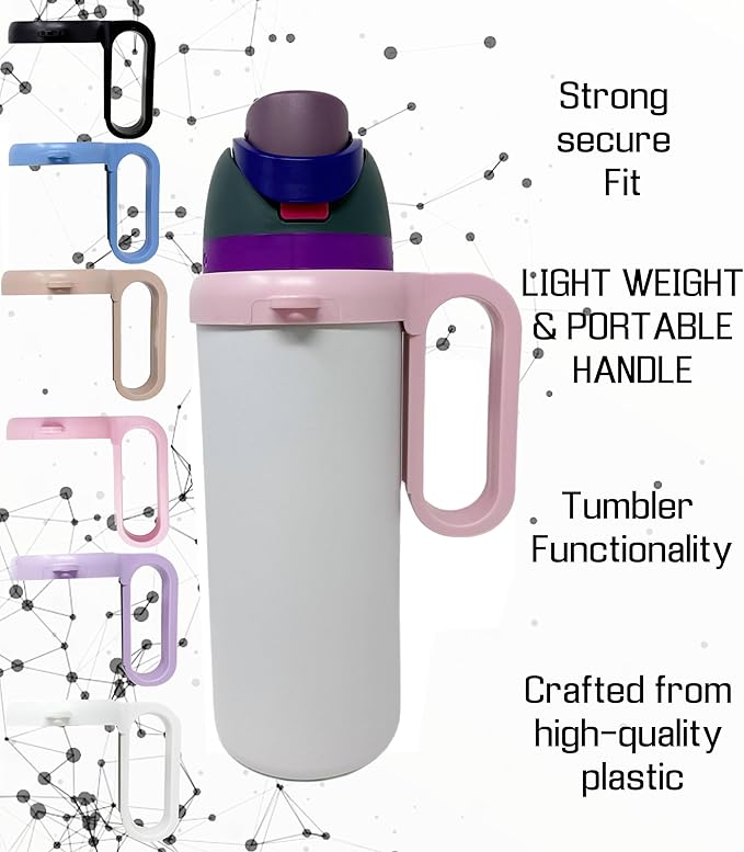 Bottle Handle for Owala FreeSip 24oz 32oz 40oz – Strong Plastic Water Bottle Holder, Durable Easy Carry Accessory for Running, Jogging, Gym, Hiking, and Drinking While Driving & More OneMissionX