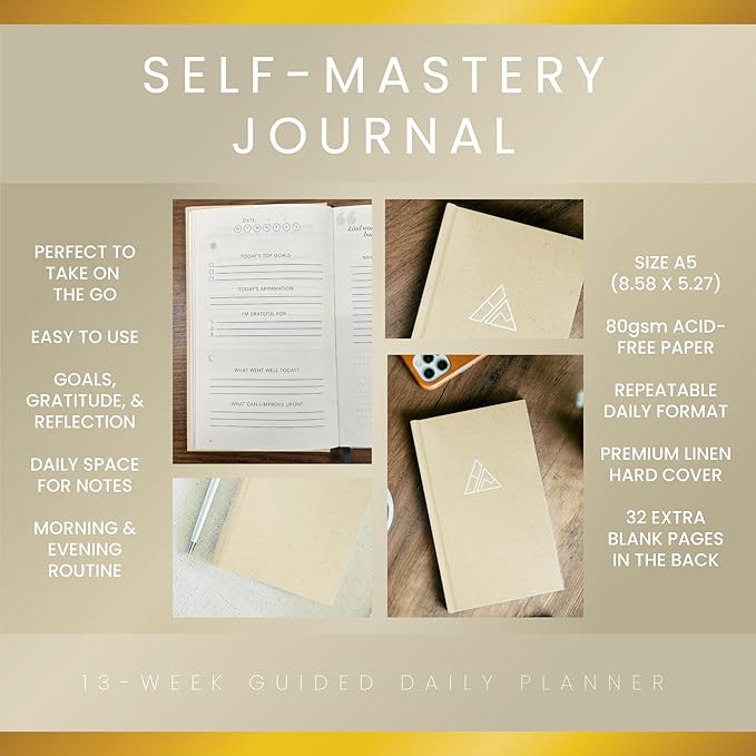 Self-Mastery Gratitude Journal for Women with Prompts - Daily Journal for Womens - Reflection Manifestation Journals for Mindfulness - 5 Minute Journaling for Womens - Guided Journals for Women & Men - Bloomnest