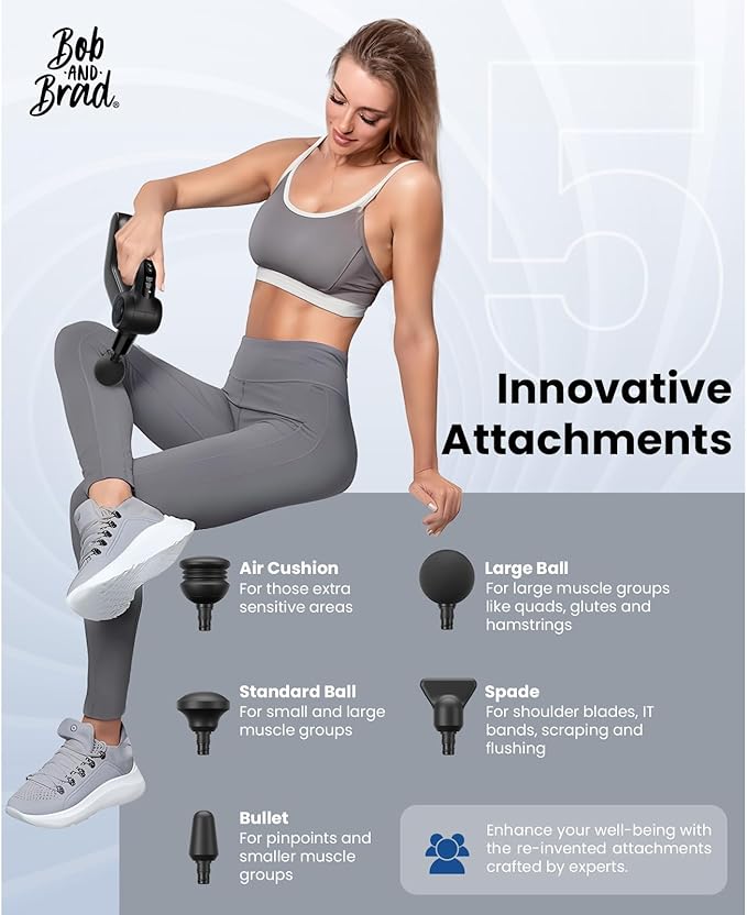 BOB AND BRAD D5 Pro Massage Gun with 13mm Amplitude, FSA Eligible/HSA Eligible, Powerful Percussion Massage Gun Deep Tissue with Max Power for Athletes Gym, Handheld Muscle Massager for Pain Relief - Bloomnest