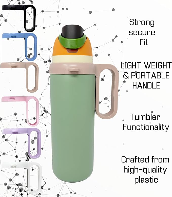 Bottle Handle for Owala FreeSip 24oz 32oz 40oz – Strong Plastic Water Bottle Holder, Durable Easy Carry Accessory for Running, Jogging, Gym, Hiking, and Drinking While Driving & More OneMissionX