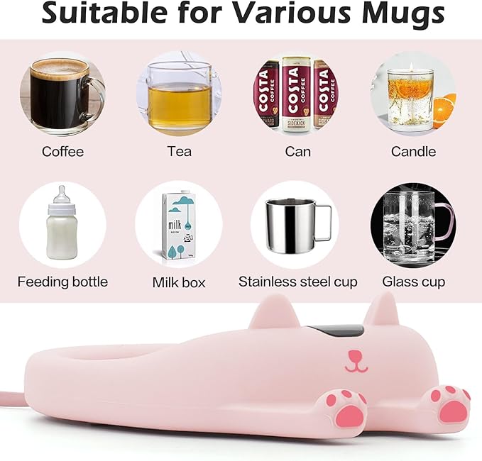 PUSEE Mug Warmer,Coffee Warmer for Desk Candle Warmer Auto Shut Off,Coffee Cup Warmer with 3 Temp Settings,Electric Beverage Warmer Plate for Coffee,Tea,Water Milk and Cocoa(Not Include Cup) - Bloomnest