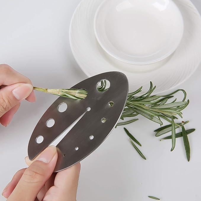 Herb Stripper Tool, Stainless Steel Herb Leaf Zipper for Kale, Chard, Collard Greens, Rosemary and Thyme - Bloomnest