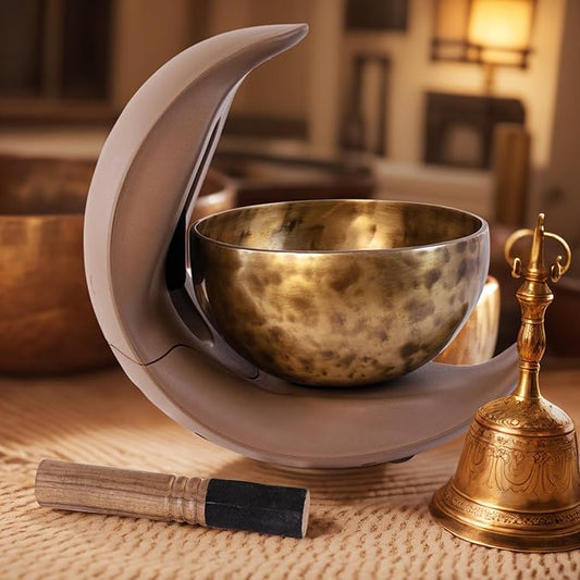 Automatic Singing Bowl for Meditation, Yoga, Mindfulness, Sleep and Energy Healing, Sound Therapy, Handmade in Nepal,Automatic Percussion (Automatic Singing Bowl Set) - Bloomnest