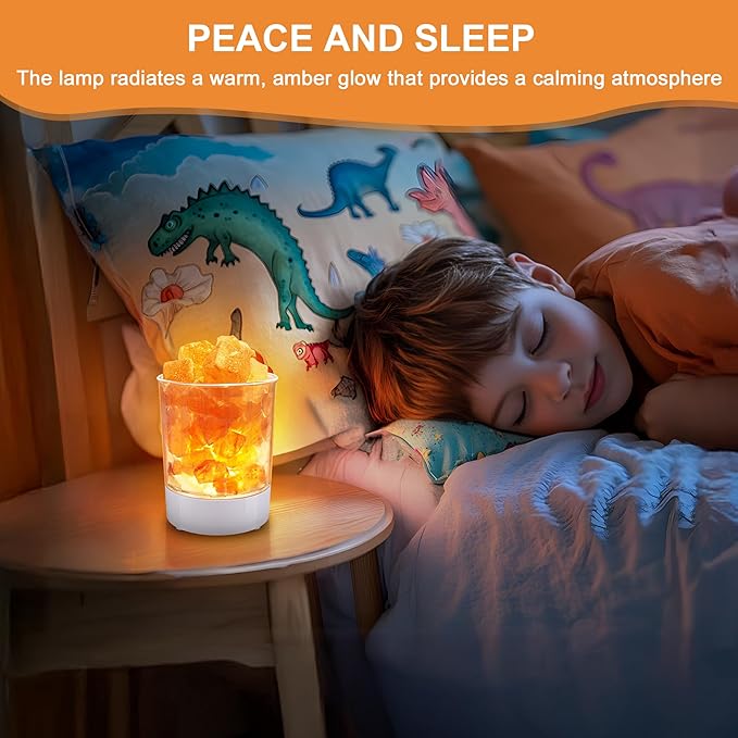 Himalayan Music Salt Lamp, Natural Crystal Salt Rock Lamp, Colorful Night Lights with Dimmer Sleep Aid, Aromatherapy Decompression, Music Light Gift for Loved Ones