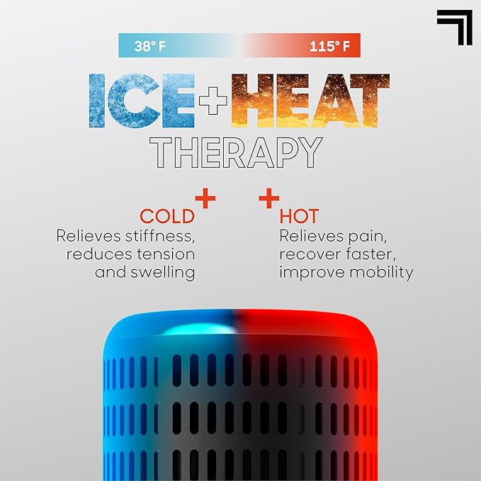 Sharper Image® Powerboost Hot + Cold Dual-Temperature Massage Gun Attachment - Instant Heat & Cold, 6 Temperature Levels, Compatible with Powerboost Massage Guns, Black - Bloomnest