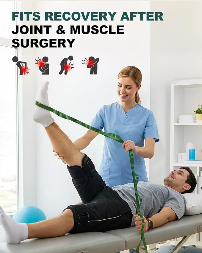 Trideer Stretching Strap Yoga Strap Physical Therapy for Home Workout, Exercise, Pilates and Gymnastics, 10 Loops Non-Elastic Stretch Bands with Aesthetic Packaging for Women & Men - Bloomnest