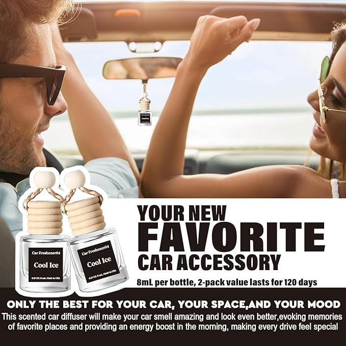 C Classy Car Air Freshener Hanging 2 Pack, Cute Essential Oil Diffuser for Cars, Long-Lasting Fragrance, Air Diffusers, Car Air Fresheners for Women & Men Gift, Made in USA - Bloomnest