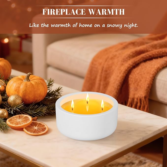 Viyffo Fall Candles - Vanilla Cupcake, 3 Wick Large Scented Candle, 20oz Soy Candles for Women & Men, Non Toxic Aromatherapy Candle, Ceramic Velas Perfect for Autumn Home Decor & Gift - Bloomnest