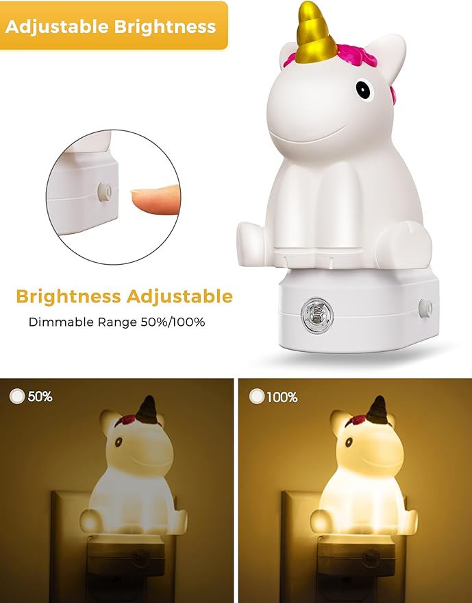 L LOHAS LED Plug-in Night Light for Kids, Cute Color Changing LED Night Light with Dusk to Dawn Sensor, Christmas, Birthday Gift Nightlight for Girls & Kids, Room Decor - Bloomnest