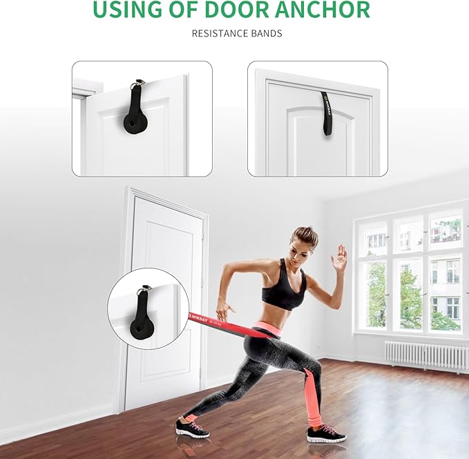 Resistance Bands, Pull Up Bands, Workout Bands for Exercise, Thick Heavy Resistance Band Set with Door Anchor, Elastic Bands for Body Stretching, Crossfit Training at Home/Gym Men & Women Women