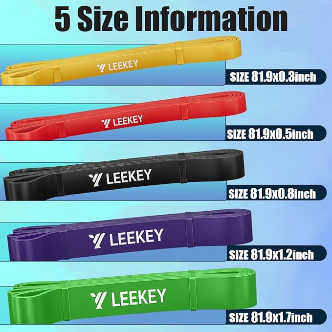 LEEKEY Resistance Bands, Exercise Bands with Handles,Pull Up Assist Bands - Bands for Working Out,Band for Men and Women Fitness Training, Physical Therapy,Home Workouts - Bloomnest
