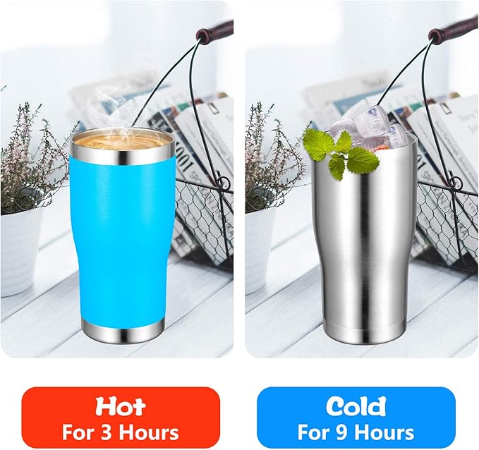 VEGOND 20oz Tumbler Stainless Steel Tumbler Cup with Lid And Straw Vacuum Insulated Double Wall Travel Coffee Mug(Stainless 6 Pack)