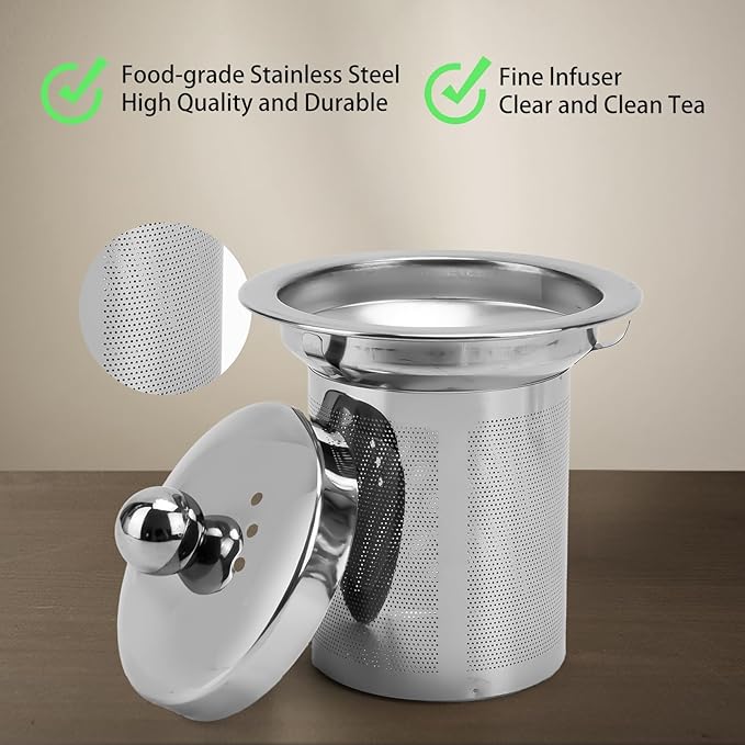 Glass Teapot 28oz/800ml with Removable Infuser, Borosilicate Clear Tea Kettle, Stovetop Safe Tea Kettle Blooming Loose Leaf Teapots, for Camping, Travel - Bloomnest