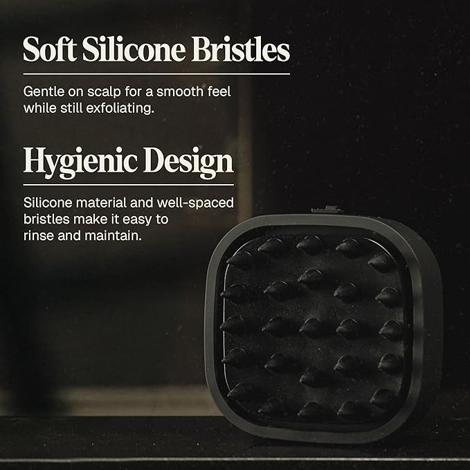 Black Wolf Sonic Scalp Scrubber - Electric Hair & Scalp Massager Brush with 3-Speed Oscillation - Rechargeable Shower Brush & Head Scrubber with Soft Silicone Bristles for Deep Clean & Exfoliation BlackWolf
