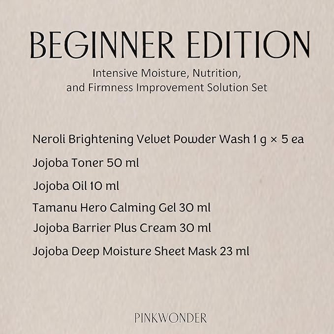 PINKWONDER Beginner Edition Skincare Set | USDA Organic Jojoba Oil | Hydrating & Soothing Routine | Travel Essentials for Women | Korean Skincare Gift - Bloomnest