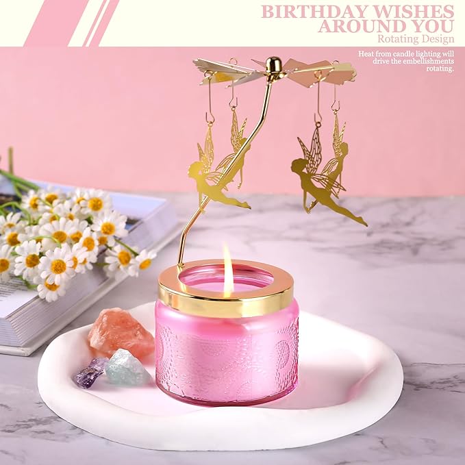 Rotatable Candle, Birthday Gifts for Women, Vanilla Cream Scented Candles Anniversary Christmas Thanksgiving, Unique Butterfly Gifts Best Girl, Friends,Mom, Pink - Bloomnest