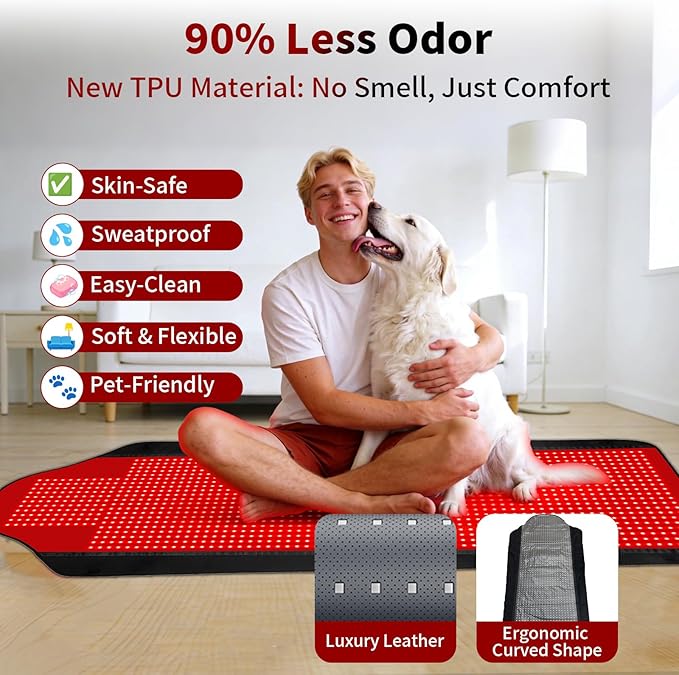 1707 LEDs Red Light Therapy Mat for Full Body, 73" x 36" TPU Infrared Light Therapy, 3-in-1 LEDs (660nm & 850nm) Premium Foldable Mat with Timer Controller & Pulse Modes for Home Use, 192W Xefinic