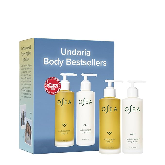 OSEA Undaria Body Bestsellers Full Size Set – Includes Undaria Algae™ Body Oil 5oz & Undaria Algae™ Body Lotion 5oz – Hydrating & Firming Body Care – Perfect Holiday Gift Set - Bloomnest