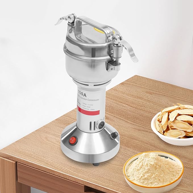 Electric Grain Mill Grinder, 150g/0.33lbs High-speed 28000r/min Food Grinder, 110V 850W Countertop Grain Mill for Dry Spice Herbs Grains Coffee Rice Pepper (150g) - Bloomnest