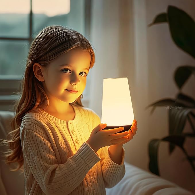 Auxmir Night Light, Dimmable Touch Lamp for Bedroom, 13 RGB Colors & 5 Brightness, Portable Rechargeable Bedside Table Lamp for Baby Nursery, Night Lights for Bedroom Living Room Bathroom Hallways - Bloomnest