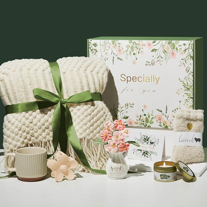 Valentines Day Gifts for Her Wife Mom Friend Sister Girlfriend, Self Care Birthday Gifts for Women Get Well Soon Care Package, Sympathy Gift Set After Surgery Thinking of You Inspirational Basket - Bloomnest