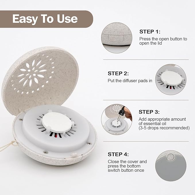 Travel Sized Portable Mini Diffuser for Essential Oils Multifunction Waterless No Sound Mini Aromatherapy Diffuser for Bedroom Office Baby Room Car Aromatherapy - Bloomnest