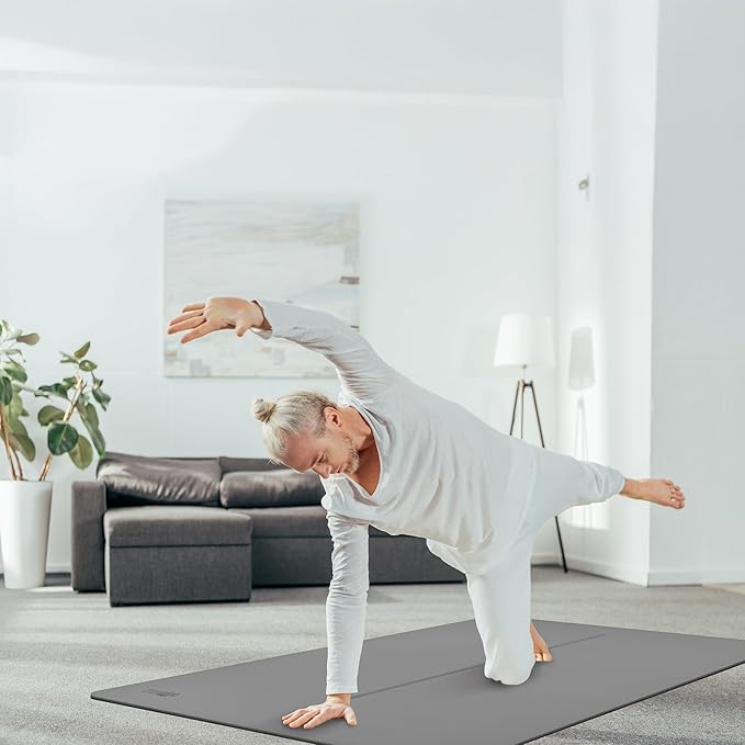 Large Yoga Mat (6'x4') – 1/4" & 1/2" Thick Exercise Mats for Home Workout, Extra Wide Workout Mats for Home Gym, Yoga, Pilates, Stretching, Floor & More - Bloomnest