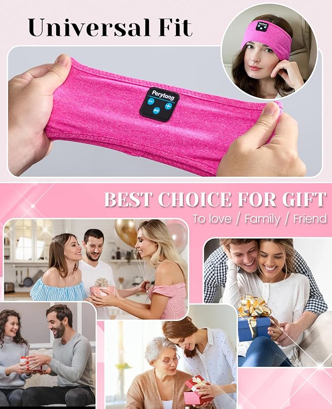 Sleep Headphones Bluetooth Headband Sleeping Headphones Headband Wireless Sleep Headband with Comfortable Earbuds for Side Sleepers, Sleeping Eye Mask for Women Men Workout Running Cool Gifts - Bloomnest