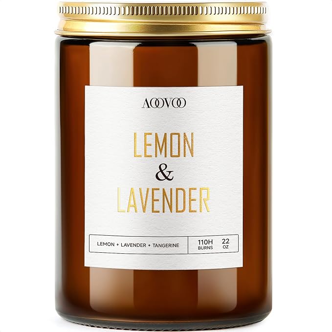 AOOVOO Lemon Lavender Scented Candle - Lavender Candle, Scented Candles, Soy Candles for Home 22 oz - Bloomnest