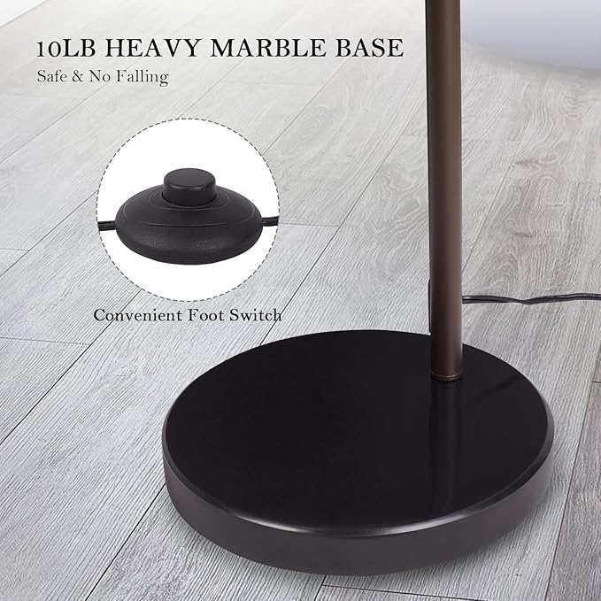 Arc Floor Lamp, Dimmable Dome Floor Lamp with Remote & Foot Switch, Modern Standing Lamp 3000-6500K 25W Integrated LED Bulb, Bronze Tall Lamp Over Couch Lamps for Living Room Bedroom Offices(Bronze) - Bloomnest