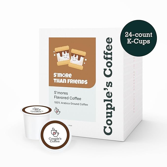 Couple's Coffee K-Cups | S'more Flavored Coffee | Gives Back to Military Families | S'more Than Friends | Gourmet Coffee with Chocolate and Marshmallow Flavors | Compatible with K-Cups & Single Serve Brewers | 24 Count - Bloomnest