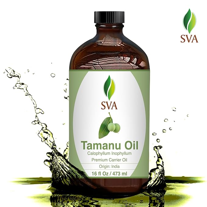 SVA Tamanu Seed Oil - 16 Fl Oz – 100% Natural Cold Pressed Tamanu Oil - for Face, Skin Care, Hair Care, Scalp Massage & Body Massage – Carrier Oil - Bloomnest
