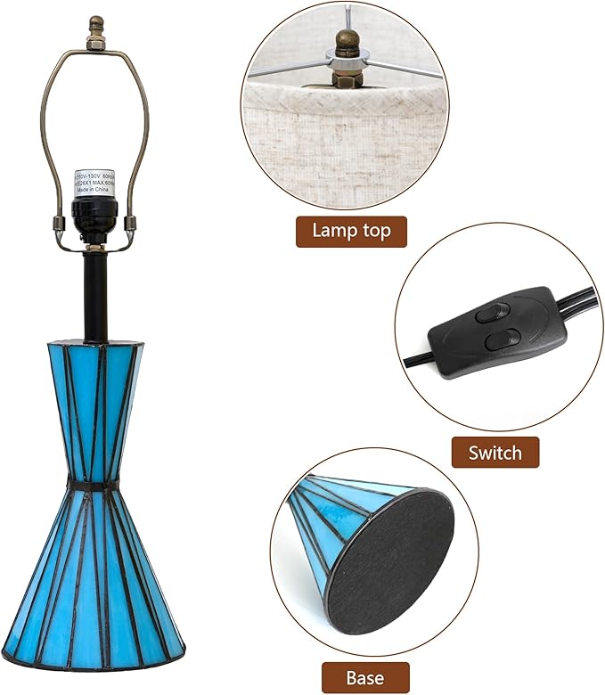 Set of 2 Table Lamps for Bedroom 3-Way Dimmable 21'' Bedside Table Lamps with 13 inches Linen Shades for Living Room Bedroom Office Hotel Study Room - Bloomnest