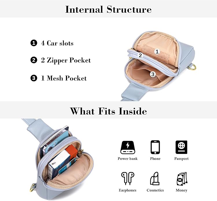 INICAT Small Sling Bag for Women Everyday & Travel Crossbody Bags Lightweight Cross Body Purses Vegan Leather - Bloomnest