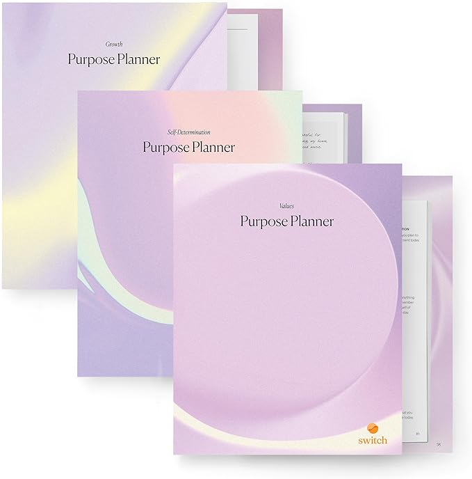 Switch Research Purpose Planner Bundle: Complete Psychologist-Backed Goal Planner Set for Developing a Life of Purpose - 3 Undated Productivity Planner Books - Guided Prompts, Techniques, and Insights - Bloomnest
