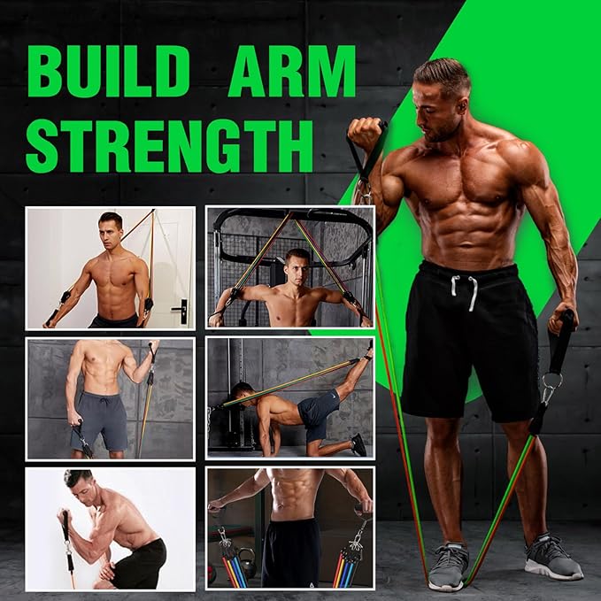 TOBWOLF 4PCS Baseball Exercise Bands with Interchangeable Grips, Baseball Resistance Trainer for Pitching & Throwing, Training Aid for Baseball Softball Pitchers to Build Arm Strength, Warm-Up - Bloomnest