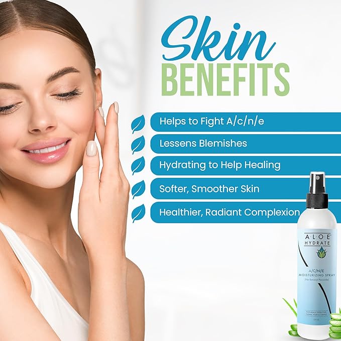A/C/N/E Moisturizing Face Spray. Powered by Aloe vera, It’s Potent Gentle Formula Helps Fight Acne & Blemishes for a more Smooth, Soft & Healthy Radiant Complexion. Naturally Effective, Pure & Simple
