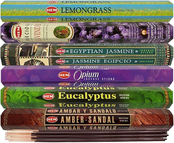 Hem Incense Sticks Variety Pack #28 and Incense Stick Holder Bundle with 6 Outstanding Fragrances - Bloomnest