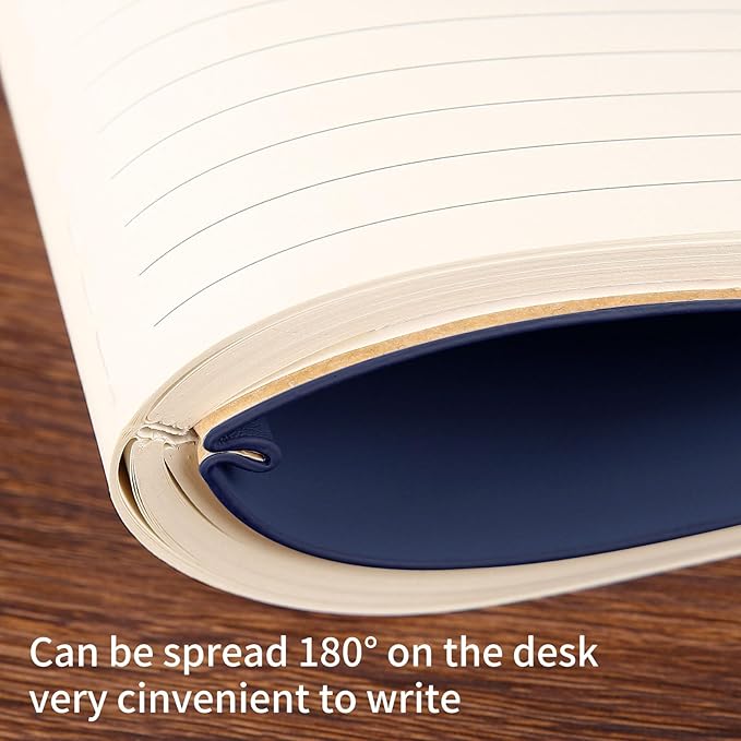 Lined Journal Notebook for Work College Ruled Note Book 7.2"x9.6" B5 PU Leather Daily Journaling 160 Pages for Women Men Writing Home School Supplies Business (Dark Blue) - Bloomnest