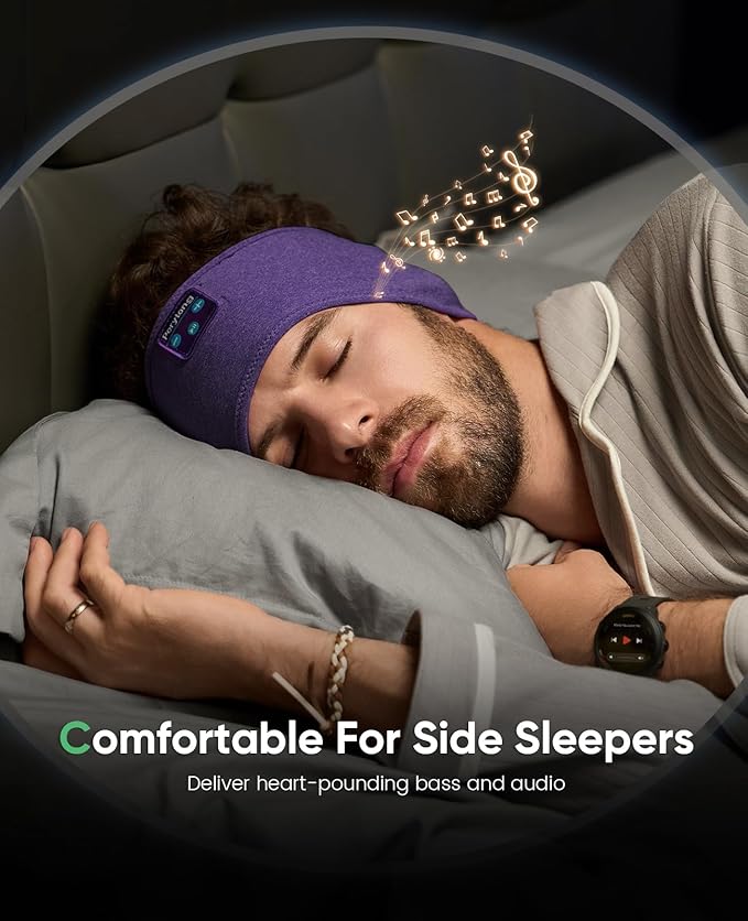 Perytong Sleep Headphones Sleeping Bluetooth Headband, Soft Headphone Band with Ultra-Thin Speakers Perfect for Side Sleepers, Running, Workout, Jogging, Yoga, Insomnia Cool Gadgets - Bloomnest
