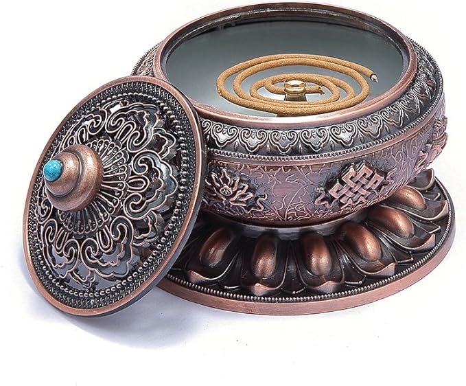Incense Holder Burner Tibet Lotus Copper Alloy(Stick/Cone/Coil Incense) - Bloomnest